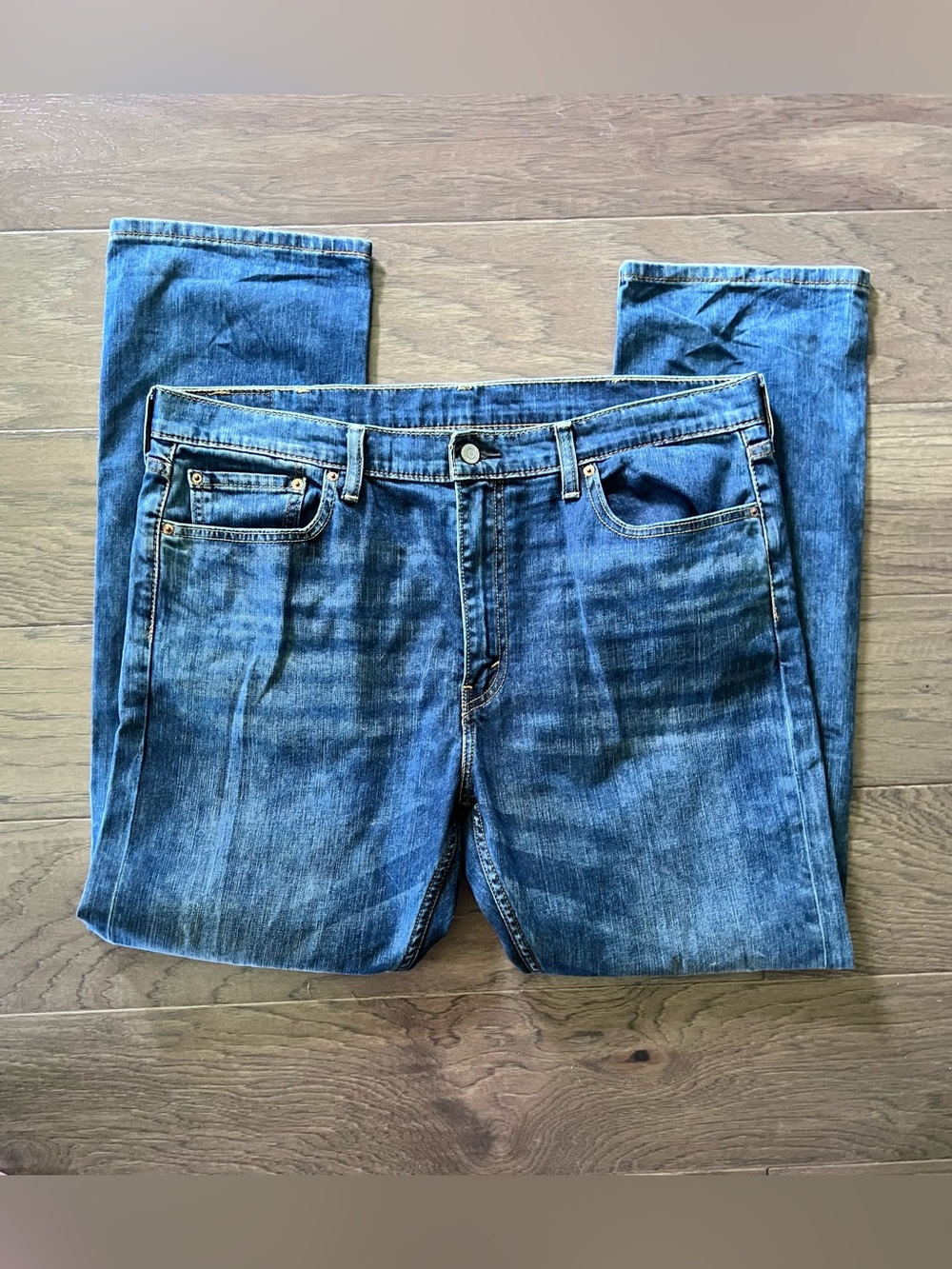 Levi's 513 Slim Straight Jeans Mens Size 38x32 Blue Denim Athletic Build‎ Modern